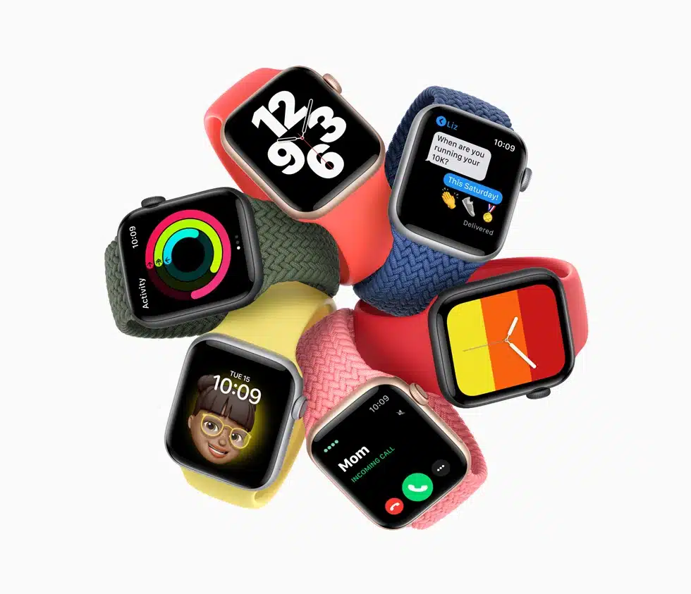Various Apple Watches displayed